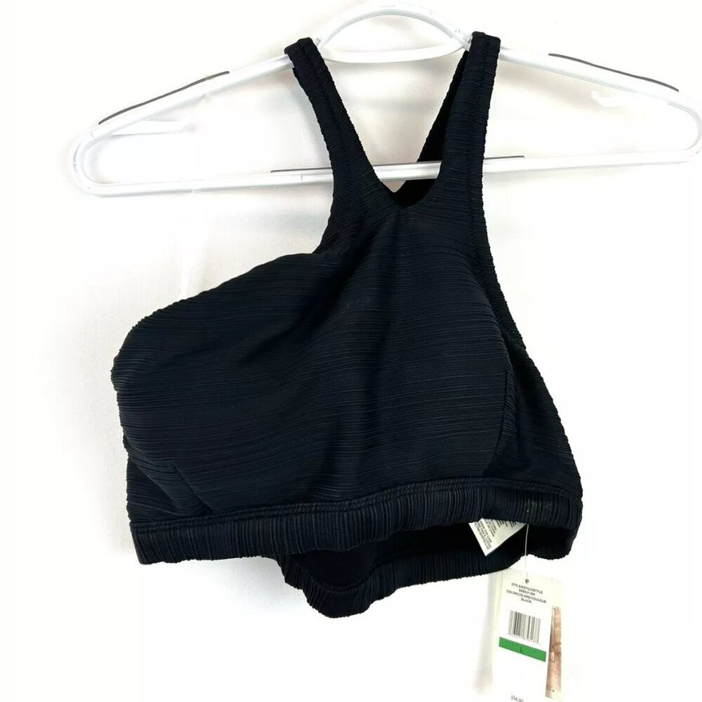 Jessica Simpson Womens Mix Match Solid Bikini Top Black Large